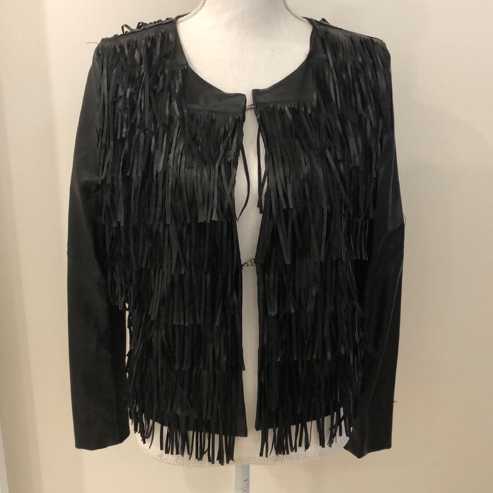 WYLDR NWT Leather fringe jacket